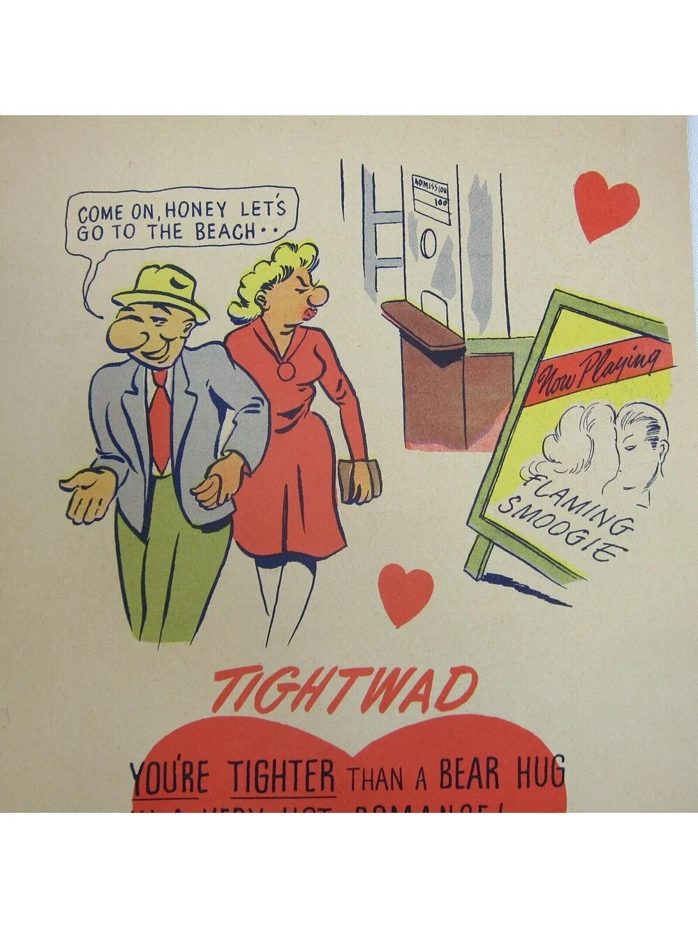 Vintage Vinegar Valentine Tightwad Penny Dreadful Sarcasm Insult Poem Ephemera